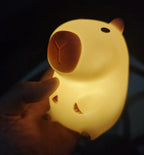 Cute Capybara Night Light Cute Cartoon Silicone Creative Bedside Sleep Night Lamp Room Decor Birthday Christmas Gift