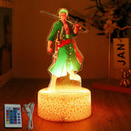 LED Night Light Anime Figure One Piece Luffy Zoro Figures Lamp PVC Action Collection Bedside Table Decoration Kid Christmas Gift