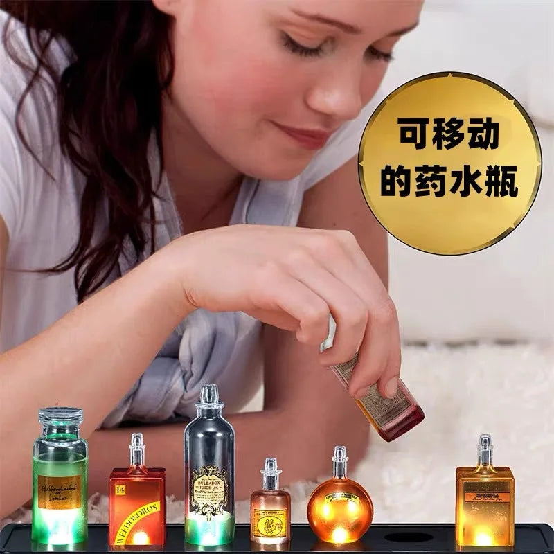 Harry Potter Magic World Potion Bottle Decorative Light Voice Controlled Flash Color Light Collectibles Atmosphere Kids Toy Gift