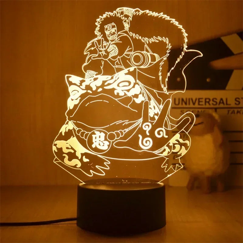 Anime Naruto Kakashi Shippuden Uchiha Sasuke Hatake Characters 3D LED Night Lights Action Figure Collection Model Toys Gifts