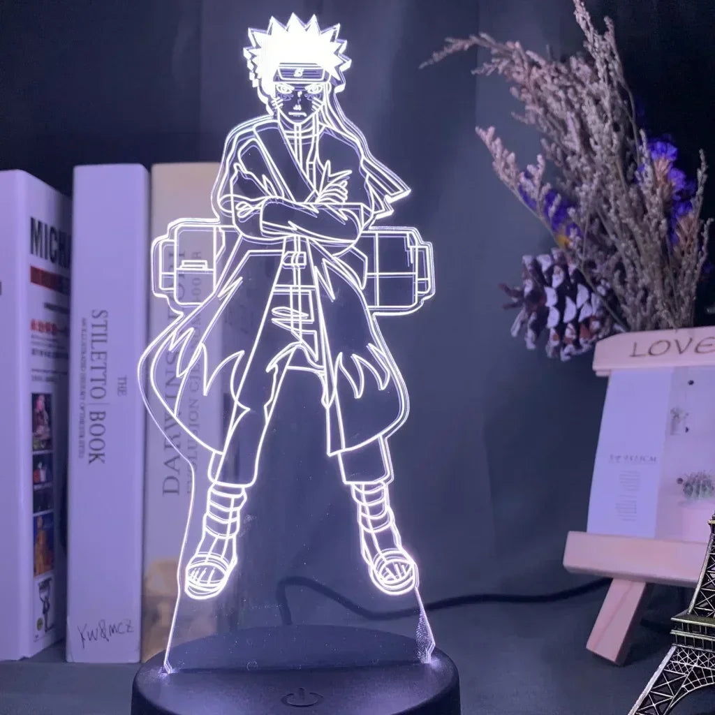 Anime Naruto Kakashi Shippuden Uchiha Sasuke Hatake Characters 3D LED Night Lights Action Figure Collection Model Toys Gifts