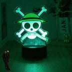 LED Night Light Anime Figure One Piece Luffy Zoro Figures Lamp PVC Action Collection Bedside Table Decoration Kid Christmas Gift