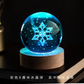 Genshin Impact Vision 3D Engraved Crystal Ball Night Light 6CM With Wooden Warm Light Base Desktop Decor For Anime Game Fans