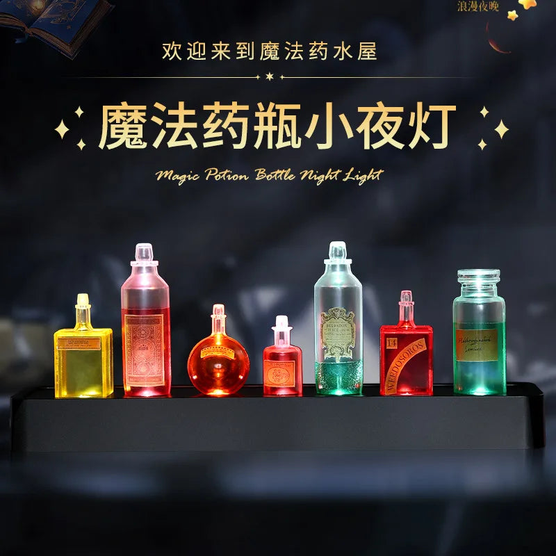 Harry Potter Magic World Potion Bottle Decorative Light Voice Controlled Flash Color Light Collectibles Atmosphere Kids Toy Gift