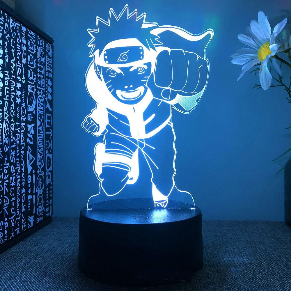 Anime Naruto Uzumaki LED Night Light Toys Akatsuki Kakashi Hatake Kid Bedroom Nightlight Itachi Uchiha 3D 7/16 colors Lamp Decor