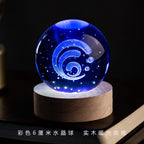 Genshin Impact Vision 3D Engraved Crystal Ball Night Light 6CM With Wooden Warm Light Base Desktop Decor For Anime Game Fans