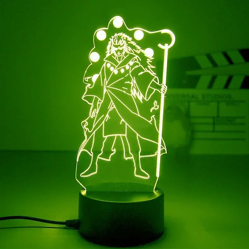 Anime Naruto Kakashi Shippuden Uchiha Sasuke Hatake Characters 3D LED Night Lights Action Figure Collection Model Toys Gifts
