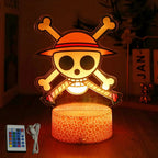 LED Night Light Anime Figure One Piece Luffy Zoro Figures Lamp PVC Action Collection Bedside Table Decoration Kid Christmas Gift