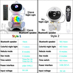 Astronaut LED Star Projector Night Light Galaxy Projectors Bluetooth Speaker for Bedroom Room Decor Kids Gift Starry Sky Lamp
