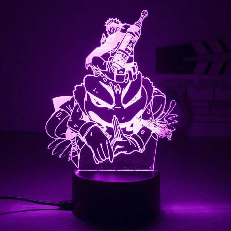 Anime Naruto Kakashi Shippuden Uchiha Sasuke Hatake Characters 3D LED Night Lights Action Figure Collection Model Toys Gifts