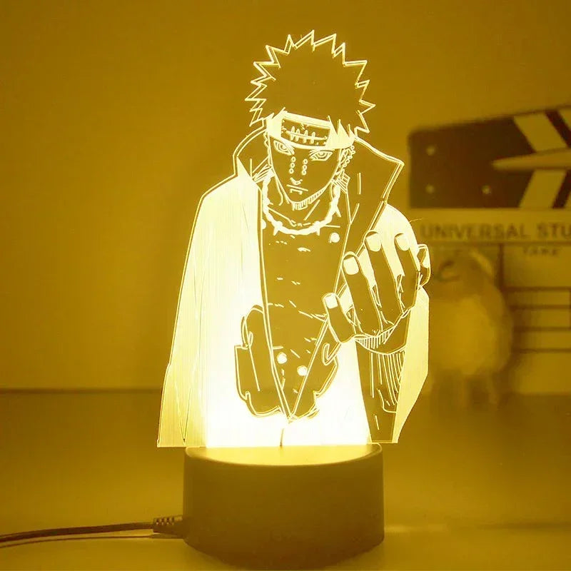 Anime Naruto Kakashi Shippuden Uchiha Sasuke Hatake Characters 3D LED Night Lights Action Figure Collection Model Toys Gifts
