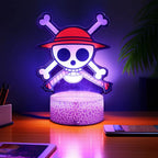 LED Night Light Anime Figure One Piece Luffy Zoro Figures Lamp PVC Action Collection Bedside Table Decoration Kid Christmas Gift
