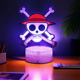 LED Night Light Anime Figure One Piece Luffy Zoro Figures Lamp PVC Action Collection Bedside Table Decoration Kid Christmas Gift